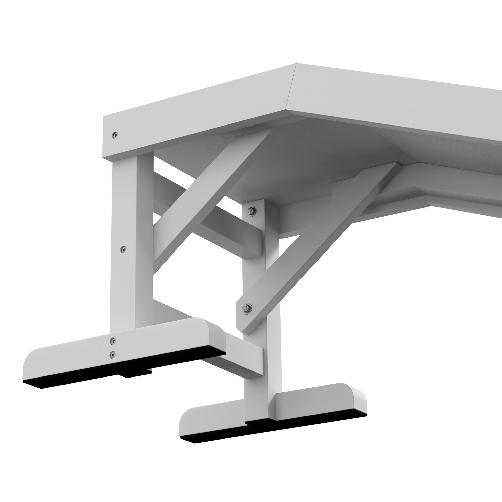 Alt View 5. Pawhut - Dog Ramp for Bed, Pet Ramp for Dogs with Non-Slip Carpet and Top Platform, 49" x 16" x 14" - White.