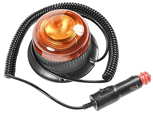 HQRP - Magnetic Mount LED Beacon Strobe Light, 12-24 V DC, 39 SMD, 3 Modes, 360 Degree for Truck ATV