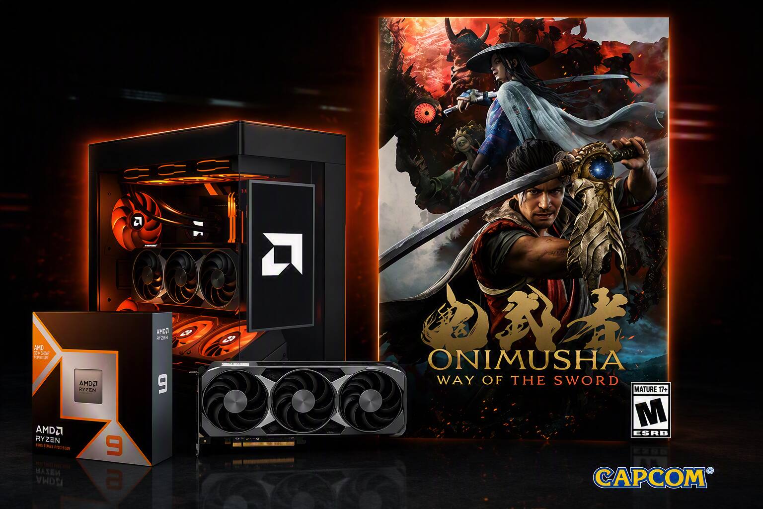 AMD 12 CACHE COWMY AMD RYZEN AMDA RYZEN Hot SERIES 9 PISCISSER THRICE RETEIN ANDMA 6 e ZEN 9
ONIMUSHA WAY OF THE SWORD MATURE 17+ M ESRB CAPCOM
