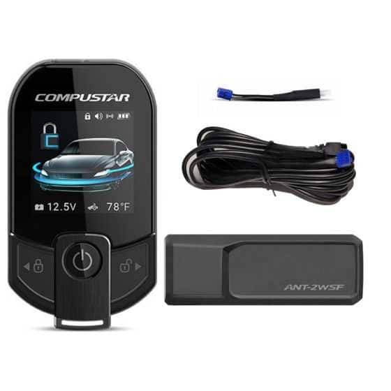 Compustar - 2WT13R-SF 3-Mile LCD Remote + ANT-2WSF Antenna + 4-6 Cable + FT-Temp - Black