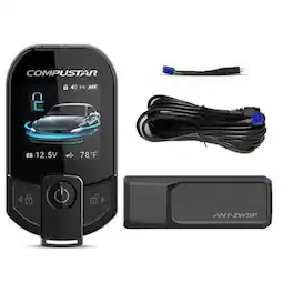 Compustar - 2WT13R-SF 3-Mile LCD Remote + ANT-2WSF Antenna + 4-6 Cable + FT-Temp - Black