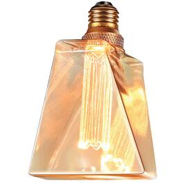 Next Glow - ICE Style Vintage LED Bulb, 3.5W E26 Base, Dimmable 2200K for Home, Lamp & Pendant Lighting - Warm Amber