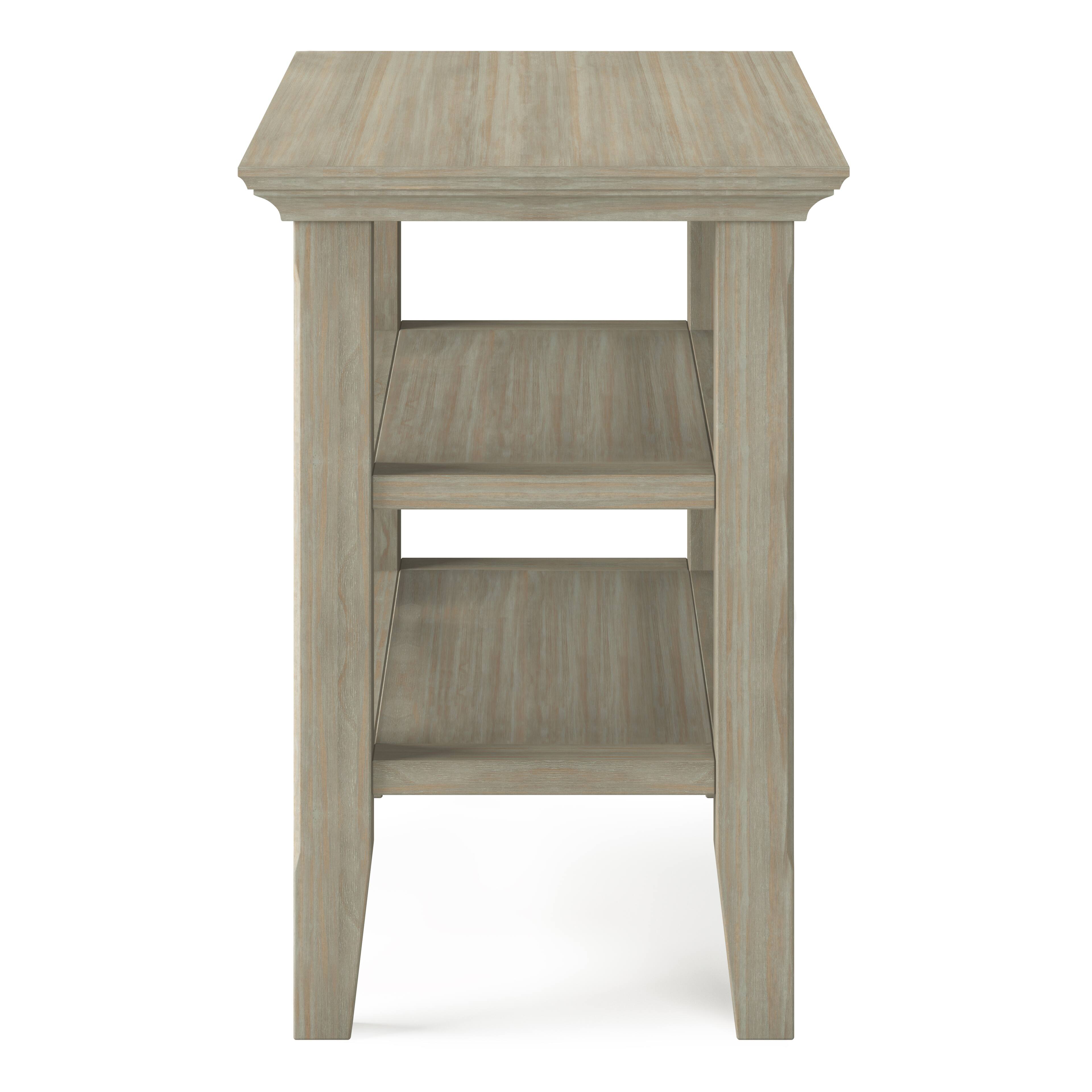 Alt View 12. Simpli Home - Acadian SOLID WOOD 14 inch Wide Rectangle Transitional Narrow Side Table in Distressed Grey - Distressed Grey.