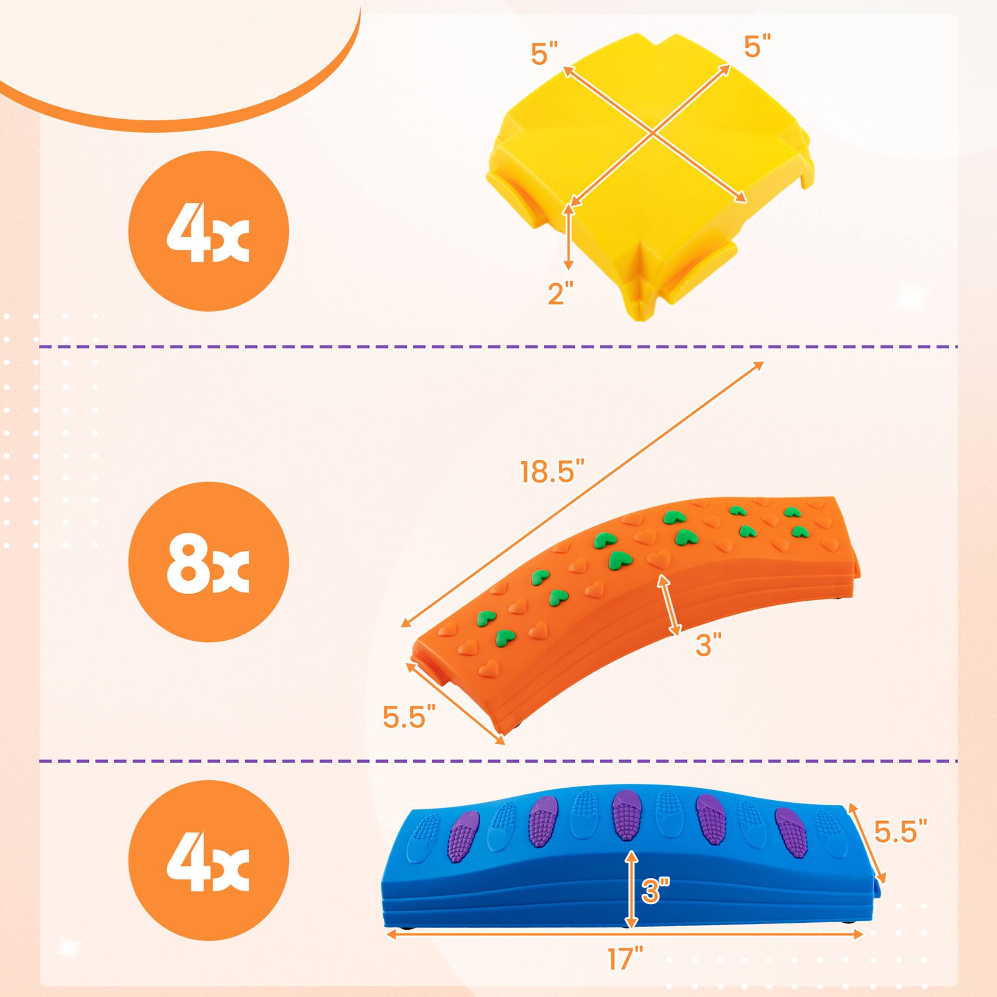 5" 5" 4x 2" 18.5" 8x 3" 5.5" 4x 3" 5.5" 17"