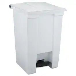 RubberMaid - Indoor Utility Step-On Waste Container, 12 gal, Plastic, White