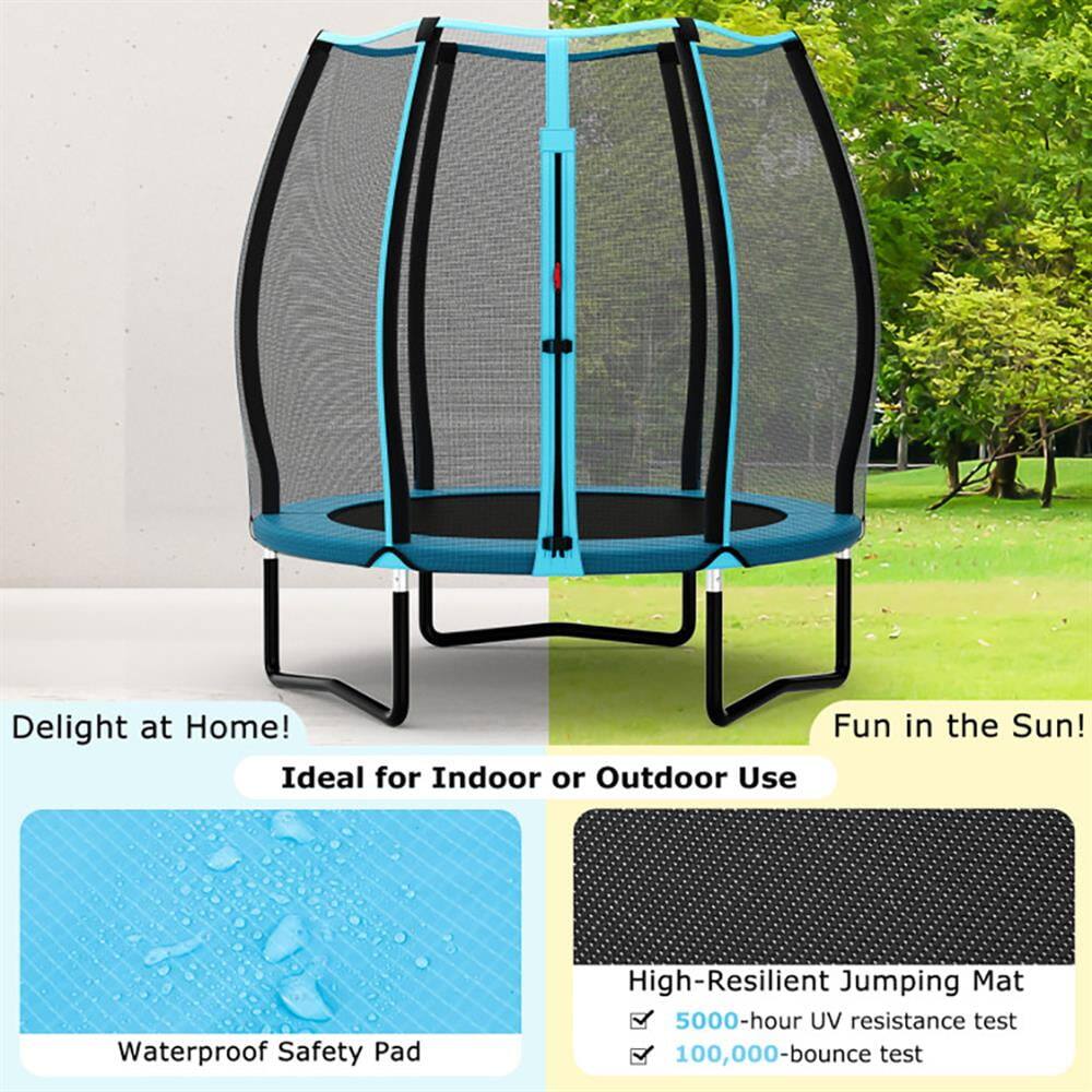 Delight at Home!  
Ideal for Indoor or Outdoor Use  

Fun in the Sun!  

Waterproof Safety Pad  

High-Resilient Jumping Mat  
- 5000-hour UV resistance test  
- 100,000-bounce test