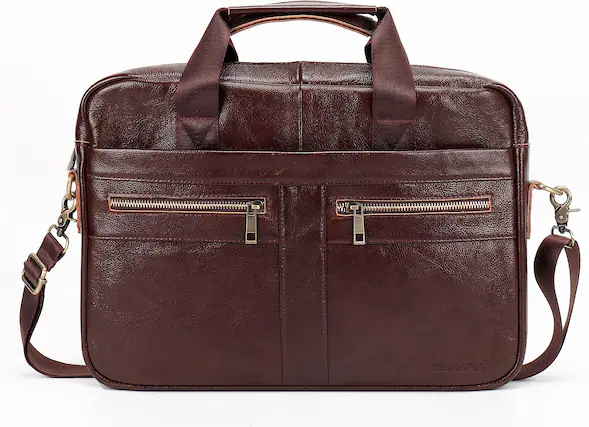 Front. SaharaCase - Briefcase fits up to 16" laptop - Oxford Brown.