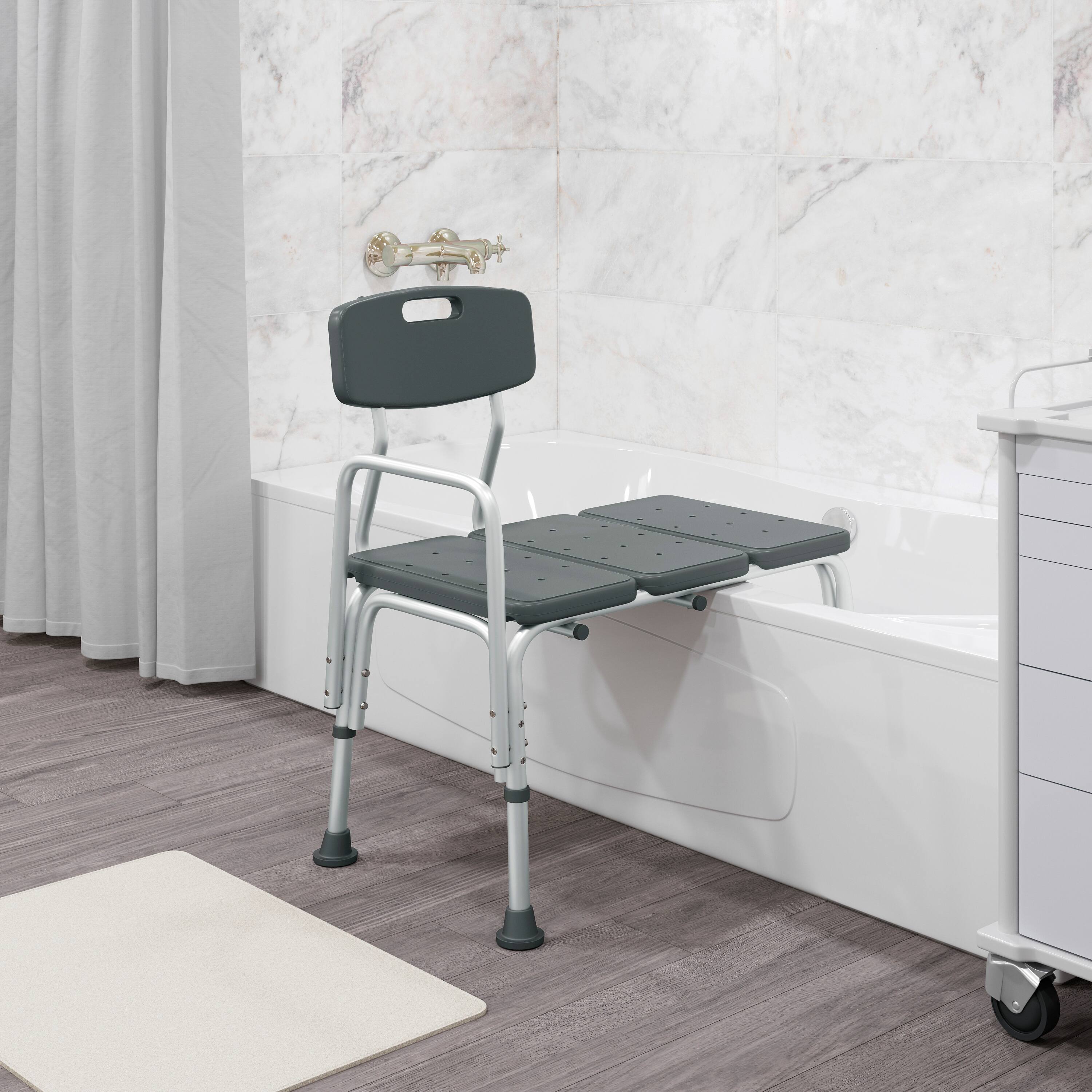 Alt View 1. Emma + Oliver - 300 Lb. Capacity Adjustable Bath & Shower Medical Transfer Bench - Gray.