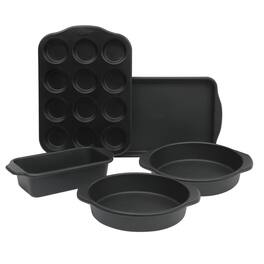 Oster - Teston Platinum Collection 5 Piece Nonstick Carbon Steel Bakeware Set - Matte Black