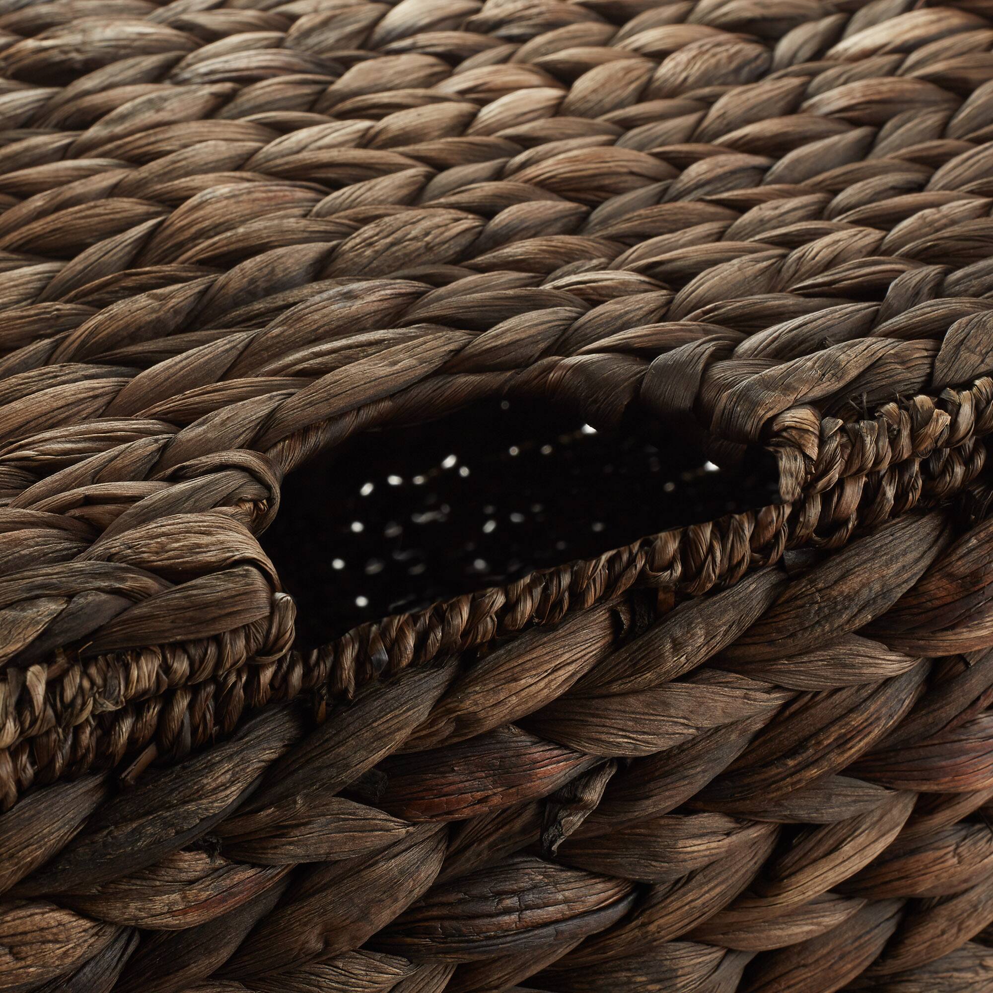 Alt View 4. Casafield - Water Hyacinth Storage Baskets with Tapered Bottoms - Espresso.