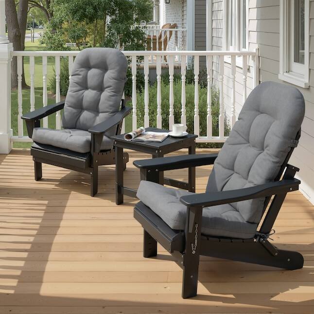 Alt View 5. Crestlive Products - Crestlive Products 1pc Outdoor Adirondack High Back Chair Cushion with Ties Light Gray High back patio chair cushion - Light gray.