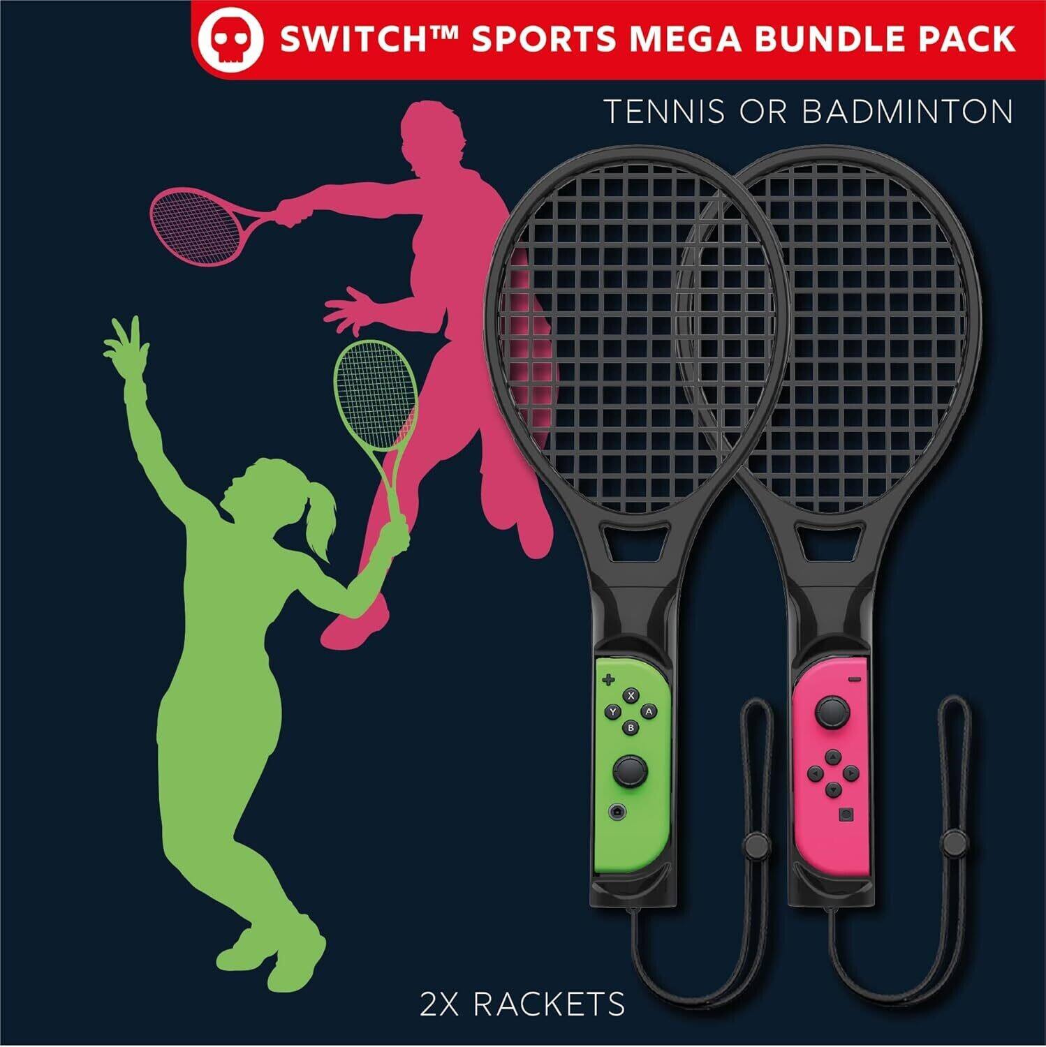 SWITCH™ SPORTS MEGA BUNDLE PACK  
TENNIS OR BADMINTON  
2X RACKETS