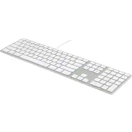 Matias - WIRED ALUMINUM KEYBOARD W/ NUMERIC KEYPAD FOR MAC Cable Connectivity - USB 2.0 Interface - Volume - Silver