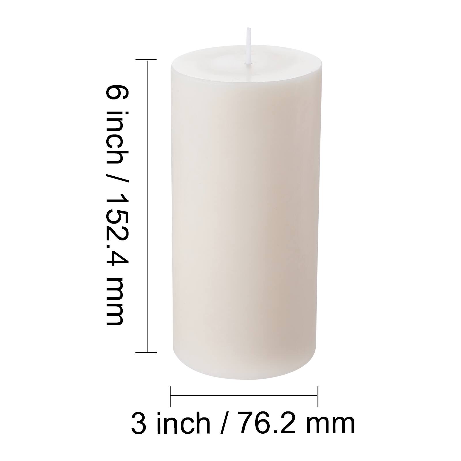 6 inch / 152.4 mm  
3 inch / 76.2 mm