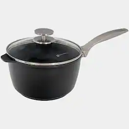 Swiss Diamond - CHD Nonstick Saucepan with Glass Lid, 3.2 qt - Black