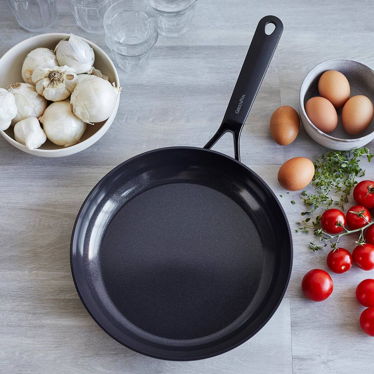 Alt View 1. GreenPan - SmartShape Healthy Ceramic Nonstick Hard Anodized 11-Inch Fry Pan - Black.