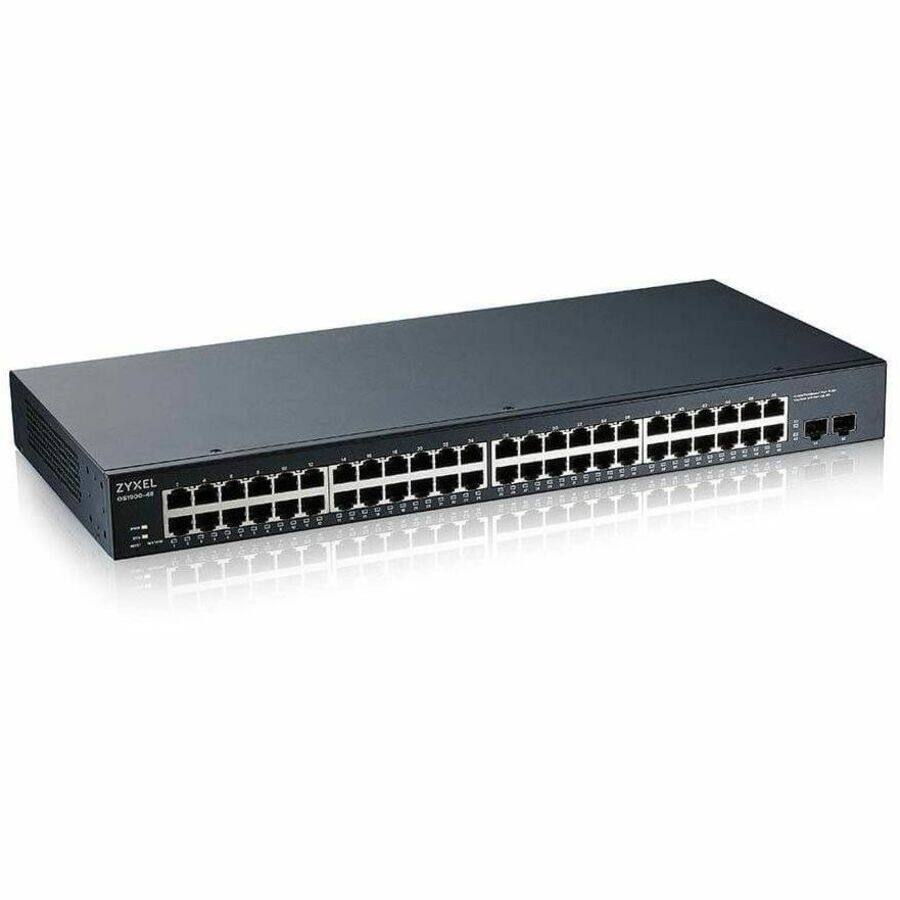 Alt View 2. ZYXEL - ZyXEL GS1900-48 L2 Web Managed 48-Port GbE Rackmount Switch with 2 SFP, Total 50-Ports - 48 Ports - Web Managed- 48 x - Black.