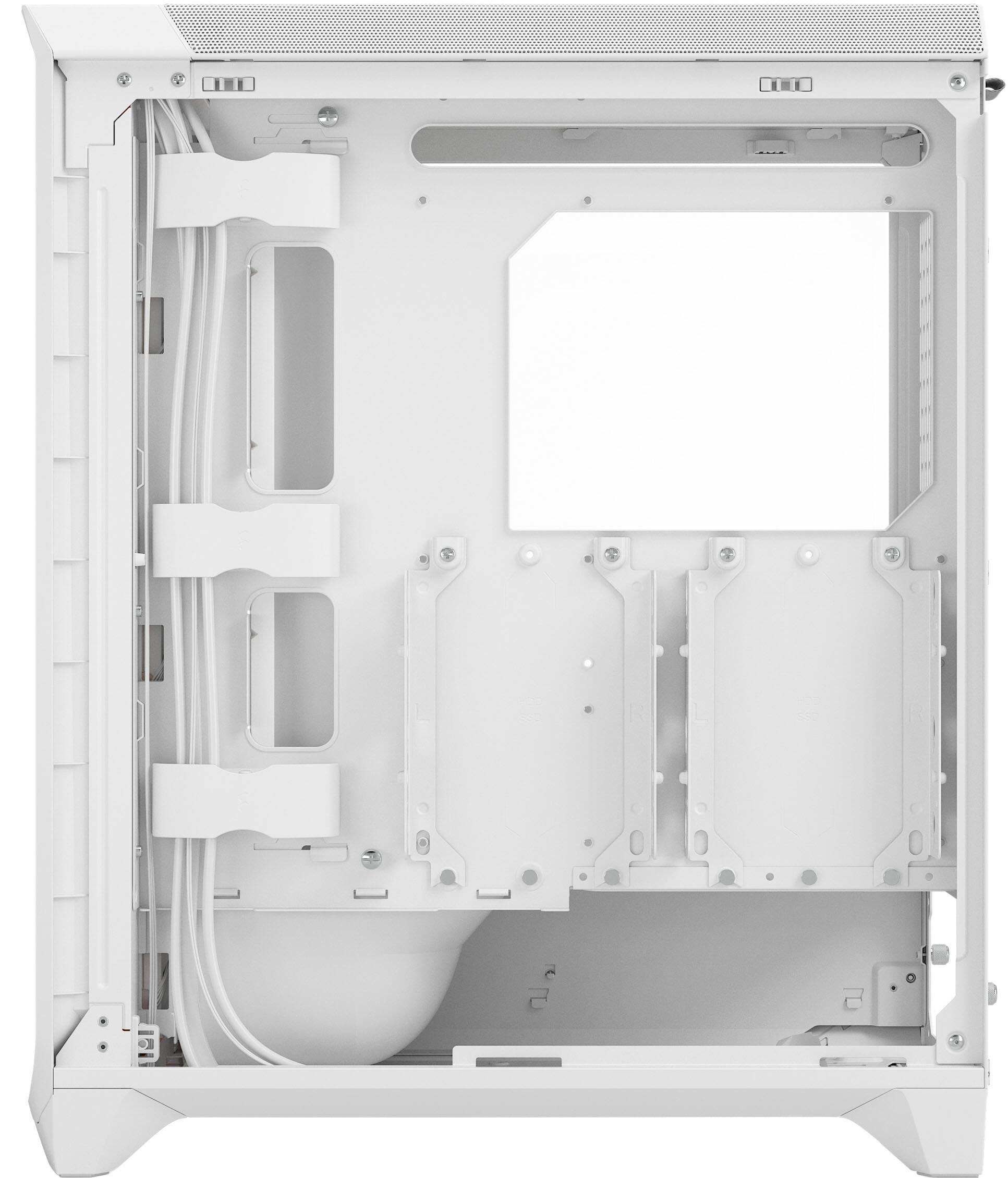 Alt View 6. Fractal Design - Meshify 3 RGB ATX mATX White Chassis with Clear TG Side Panel Mid-Tower PC Case - White.