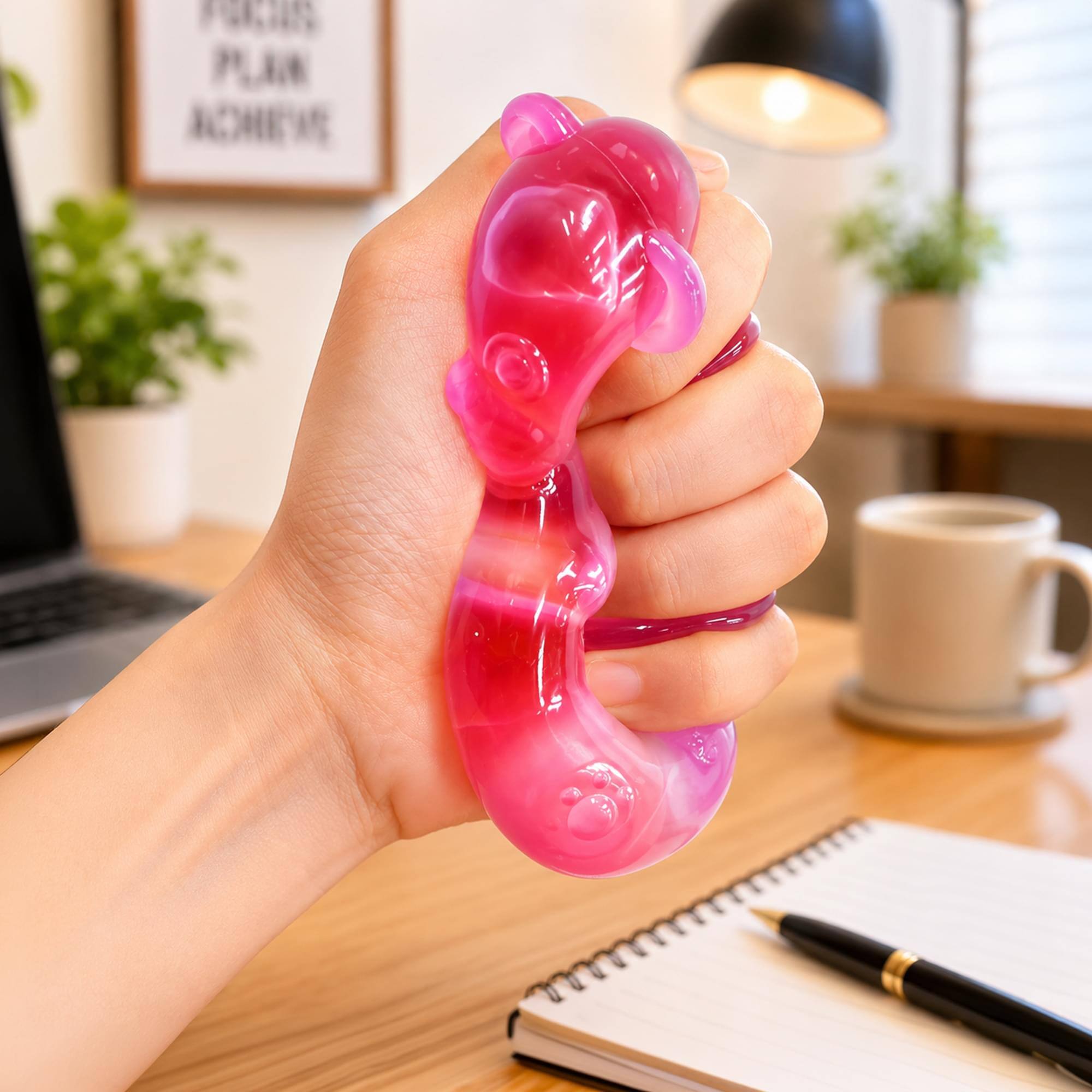 Alt View 10. Puka Creations - Bear 3-Inch Squishy Stress Reliever | Pink - Pink.
