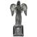 Front. Costway - 5.5ft Halloween Animatronic Decoration Animated Praying Angel Statue with Light Up Eyes & Shaking Wings - Grey.
