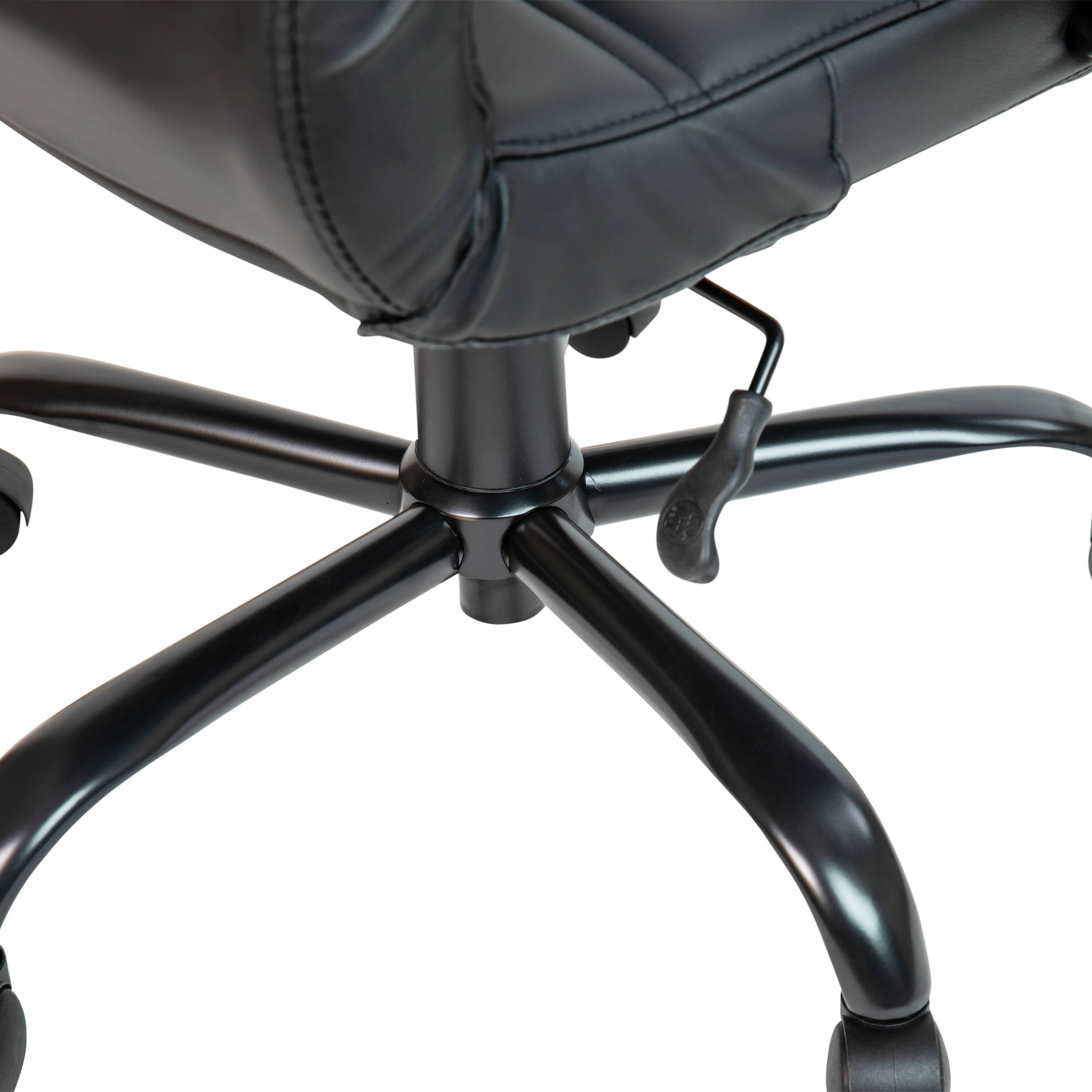 Alt View 10. Emma + Oliver - High Back Executive Swivel Office Chair with Metal Frame and Arms - Black LeatherSoft/Black Frame.