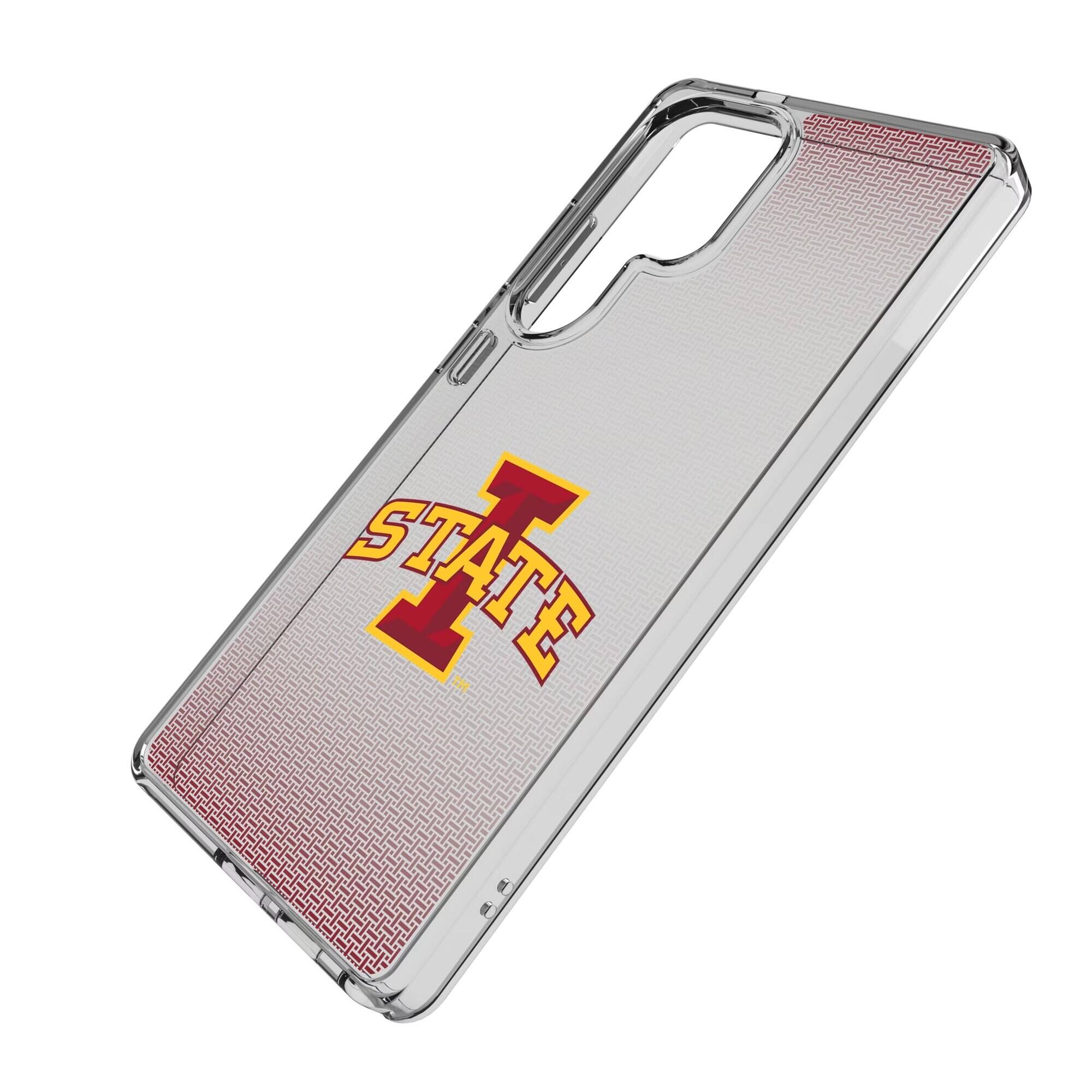 Alt View 1. Keyscaper - Iowa State Cyclones Linen Logo Galaxy Clear Case - S23 Plus - Multicolor.