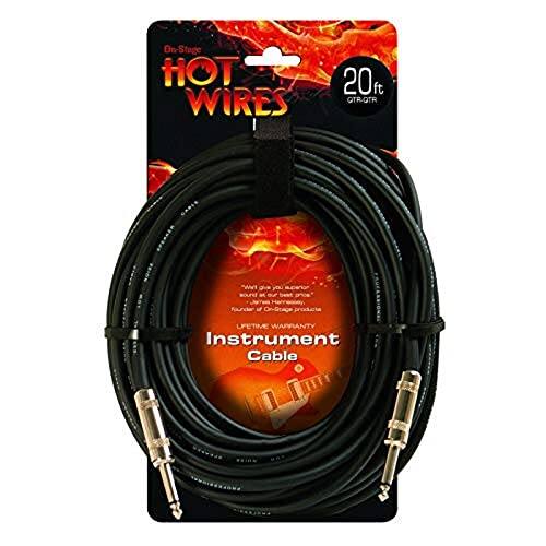On-Stage HOT WIRES 20 ft CTR-OTR WT Instrument Cable THTY