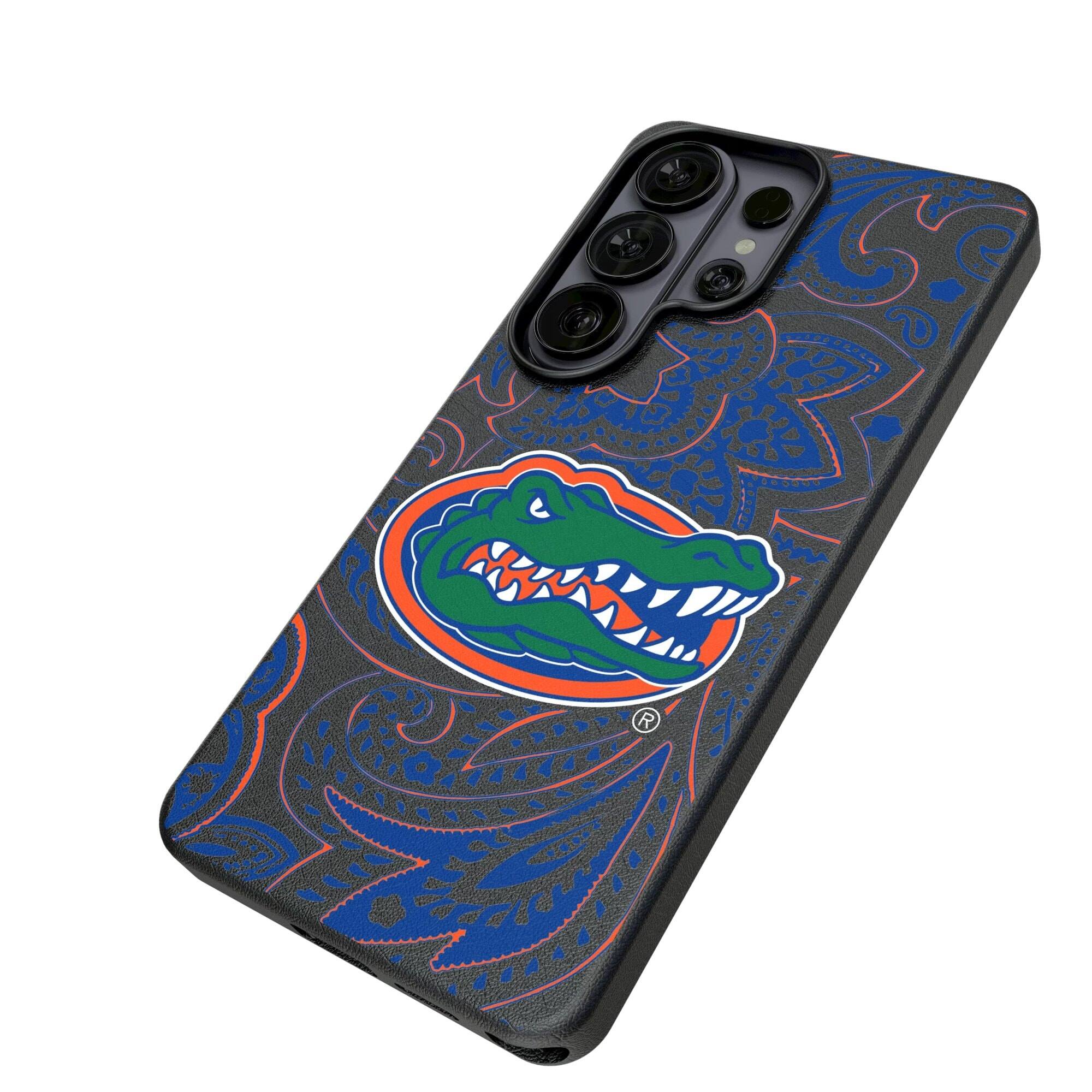 Alt View 1. Keyscaper - Florida Gators Paisley Galaxy Magnetic Bump Case - S25 Ultra - Black.