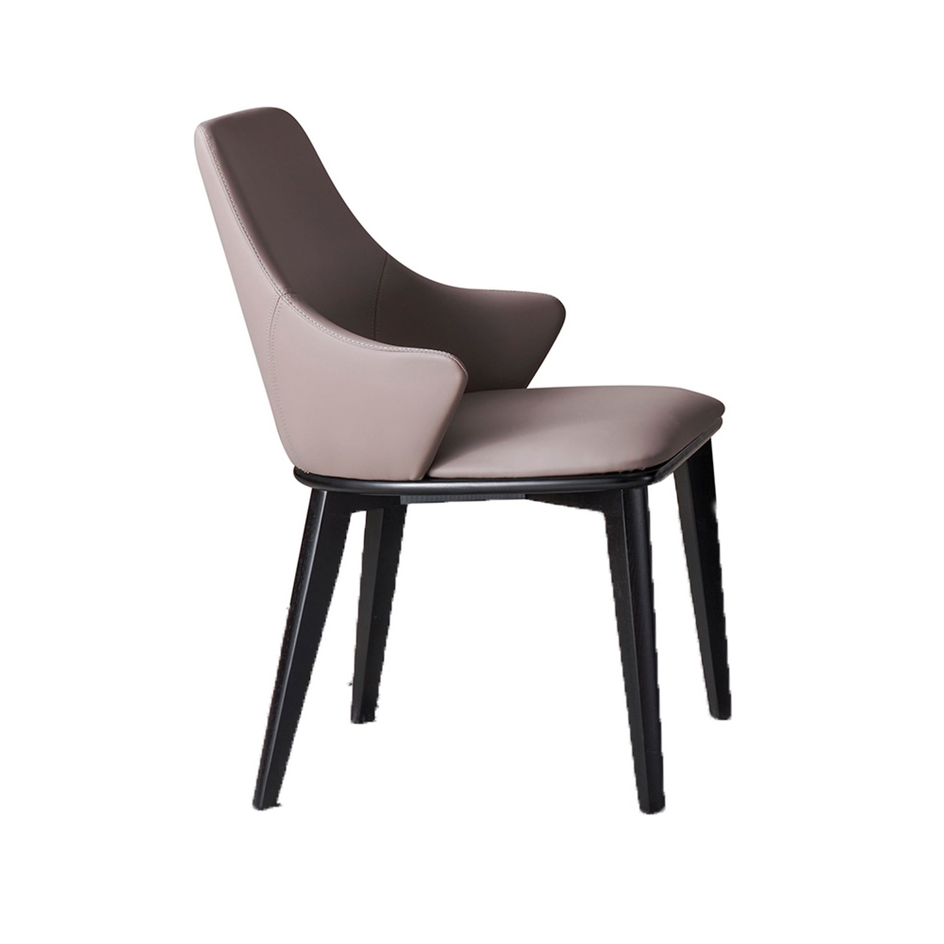 Manhattan Lane - Mry 23 Inch Dining Chair Set of 2, Padded Tall Back, Faux Leather - Beige, Black
