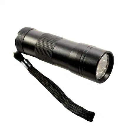 Front. HQRP - 365 nm UV Blacklight Flashlight 12 LED Aluminum Water-Resistant Leak, Pet Urine, Currency Detection.