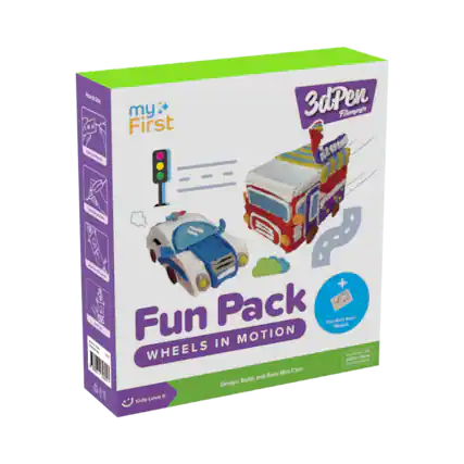 How to Use my First 3dPen Filaments Fun Pack Wheels in Motion - Design, Build, and Race Mini Cars. Kids Love It!