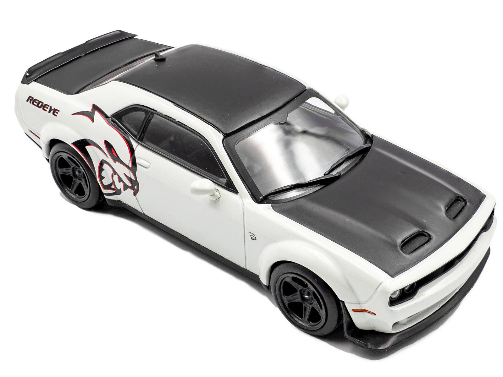 Alt View 5. Solido - 2020 Dodge Challenger SRT Hellcat Redeye Widebody White Knuckle with Matt Black Hood and Top 1/43 Model Car by Solido.