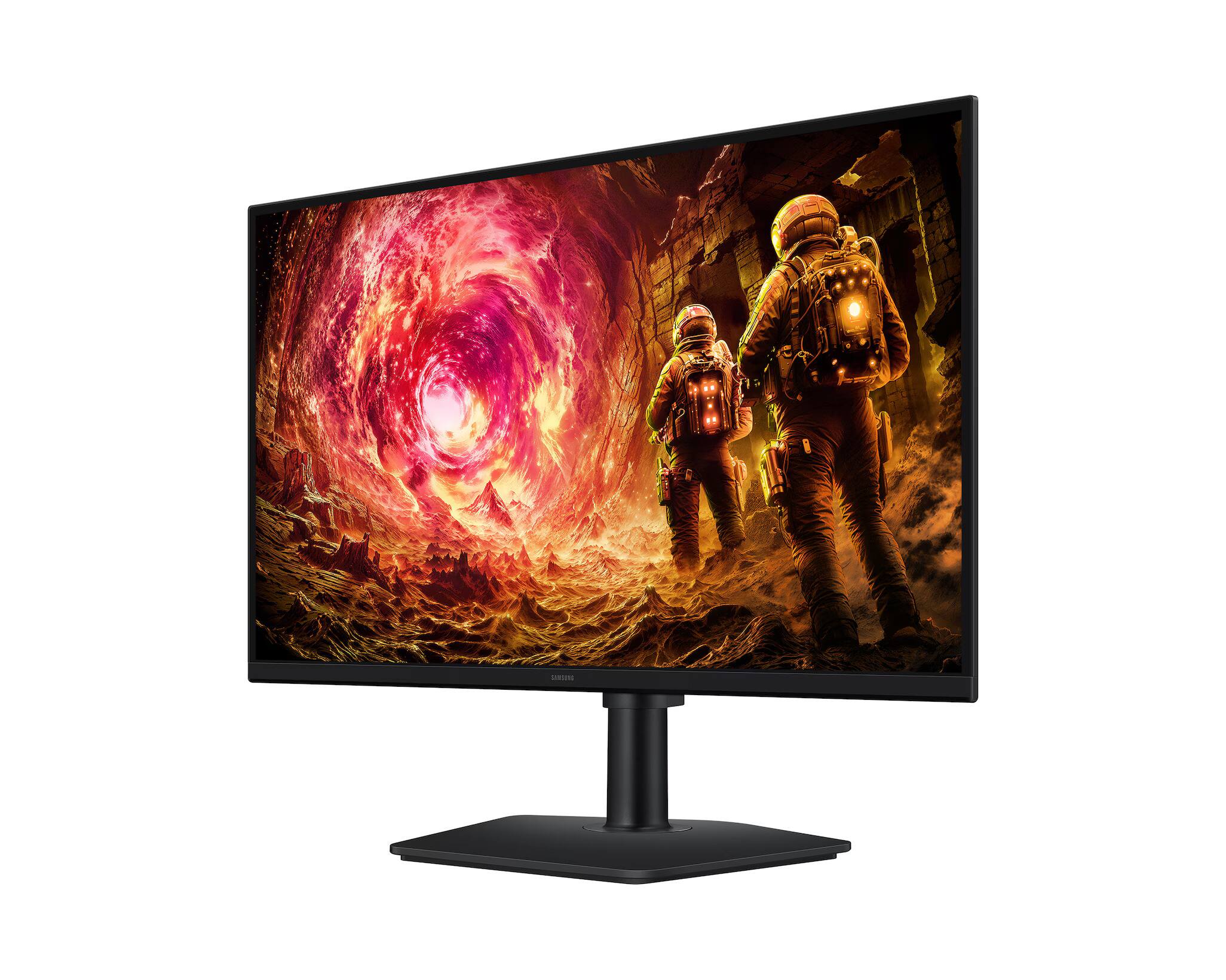 Alt View 1. Samsung - Samsung 27” QHD Gaming Monitor with 1ms Response Time, HDR10, HDMI, Black w/DKZ Hub & ErgoFlexy Single Mount Arm - Black.