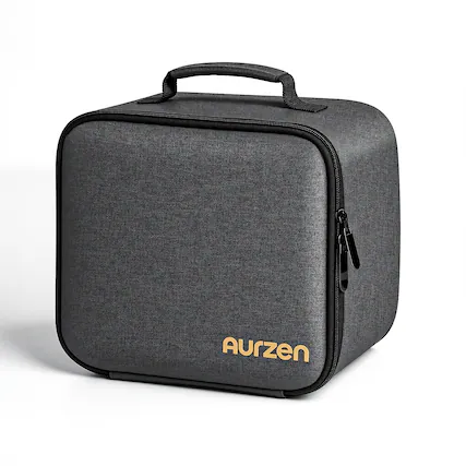 Front. Aurzen - Aurzen Projector Carrying Case, Portable Travel Bag with Accessory Pockets, Compatible with Aurzen D1/D1 Pro, TMY, Epson - Black.