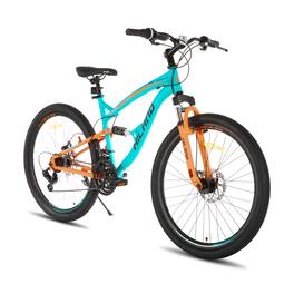 HILAND - Full Suspension 26" Men's Mountain Bike - Adult MTB for Adults - Blue