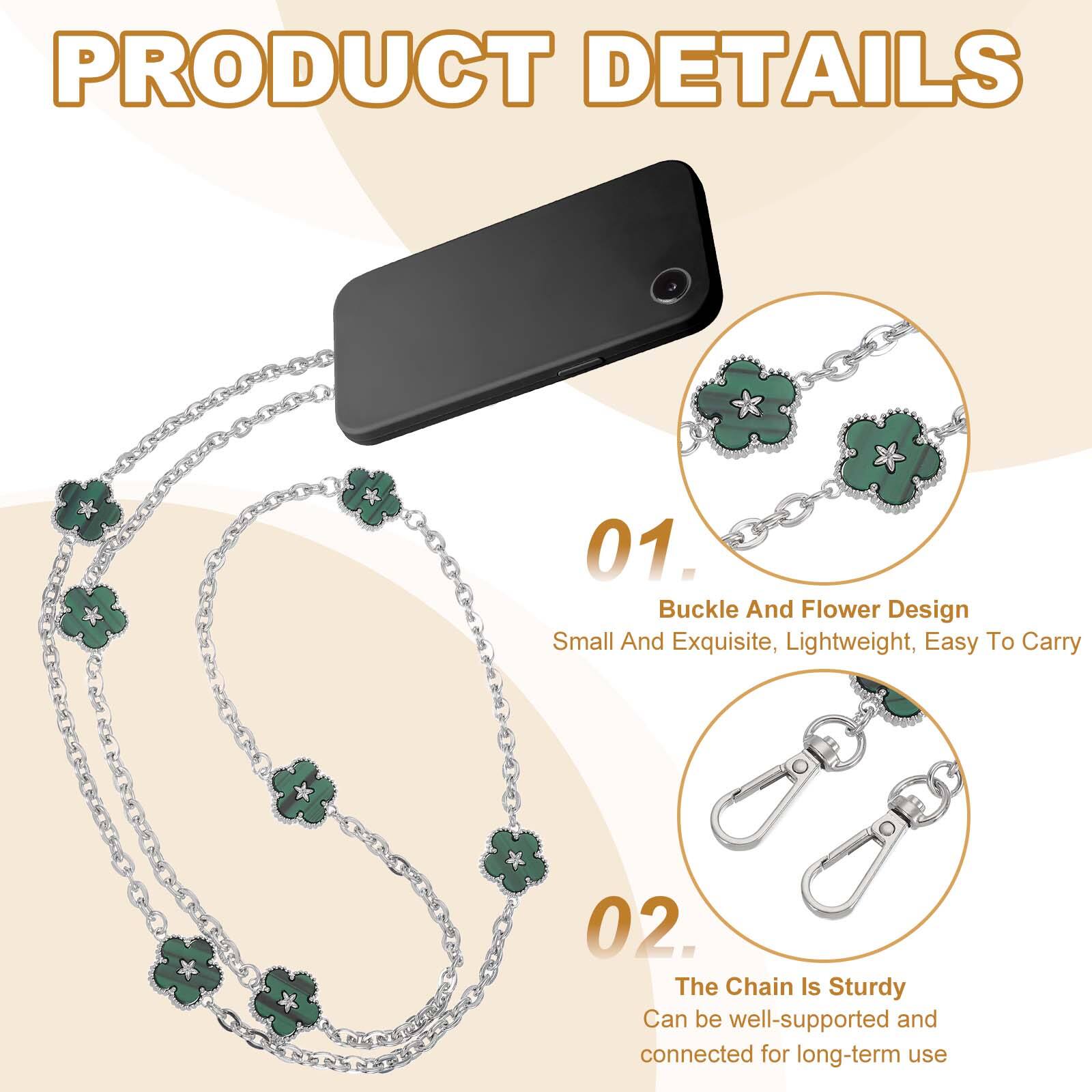 PRODUCT DETAILS

01. Buckle And Flower Design  
Small And Exquisite, Lightweight, Easy To Carry

02. The Chain Is Sturdy  
Can be well-supported and connected for long-term use