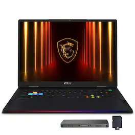 MSI - Raider 18 HX 18" Gaming Laptop,Ultra 9 285HX,64GB RAM,2TB SSD+1TB Dock Set,RTX 5090,Backlit Keyboard,Win11 Pro - Black