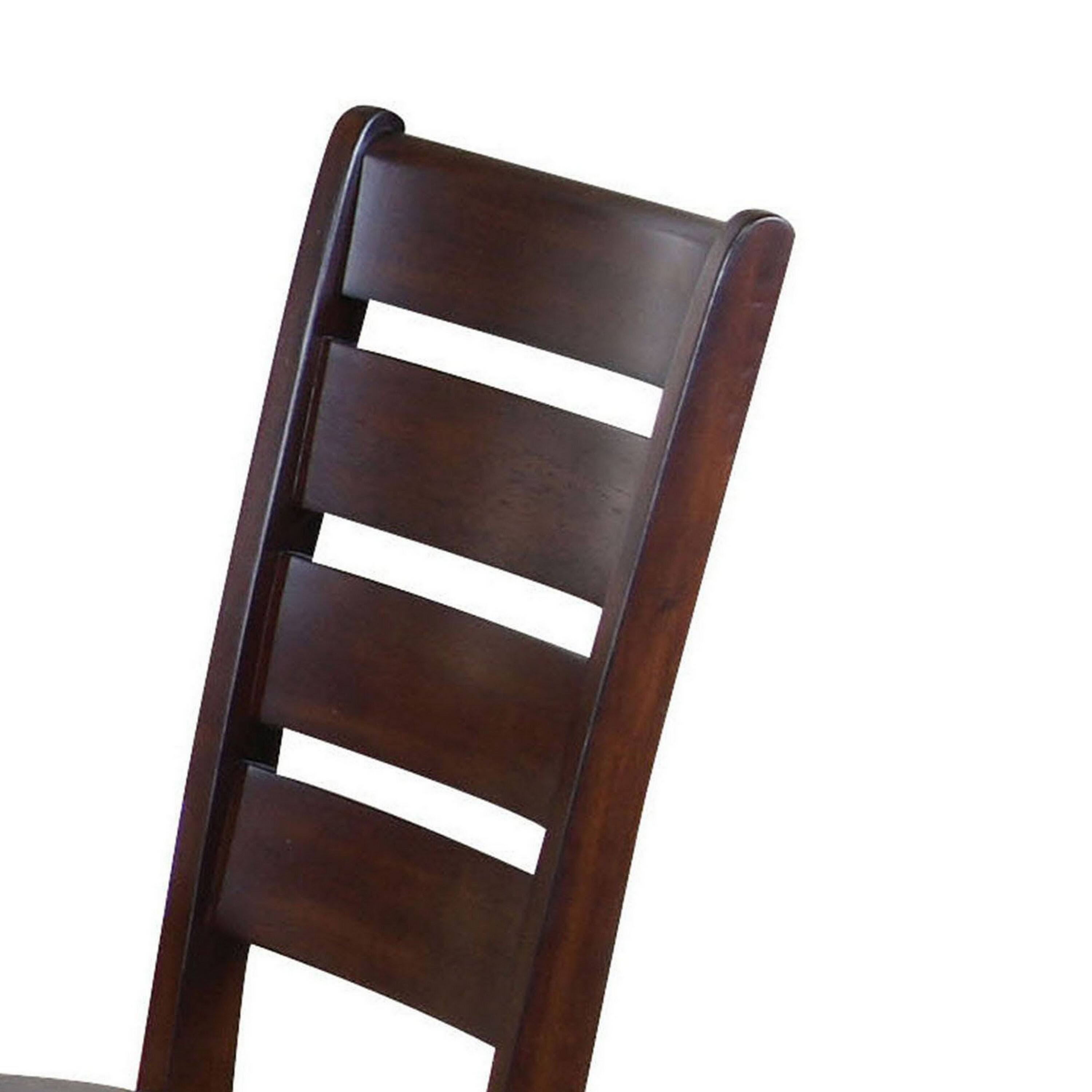 Alt View 1. Manhattan Lane - Leather Upholstered Wooden Side Chairs With Ladder Back (Set of 2) - Brown & Black.