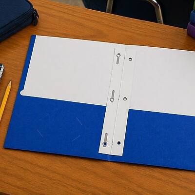 Alt View 4. Staples - Smooth 2-Pocket Paper Folder with Fasteners, 25/Box - Indigo.