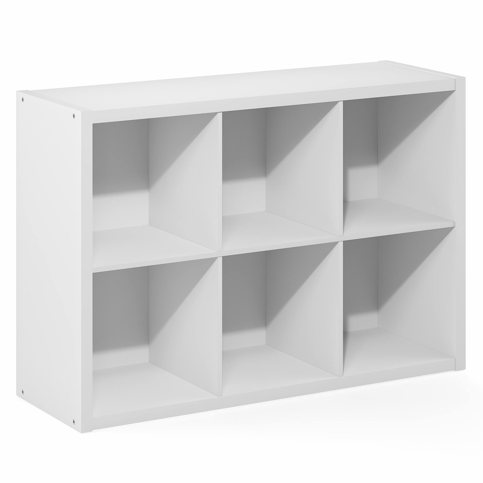 Alt View 8. Furinno - CUBICLE Book Shelf, 6-Cube Bookshelf, Bookcase, Reversible, Closed Back, Extra Thick Frame, 14.6 x 43.8 x 30 - White.