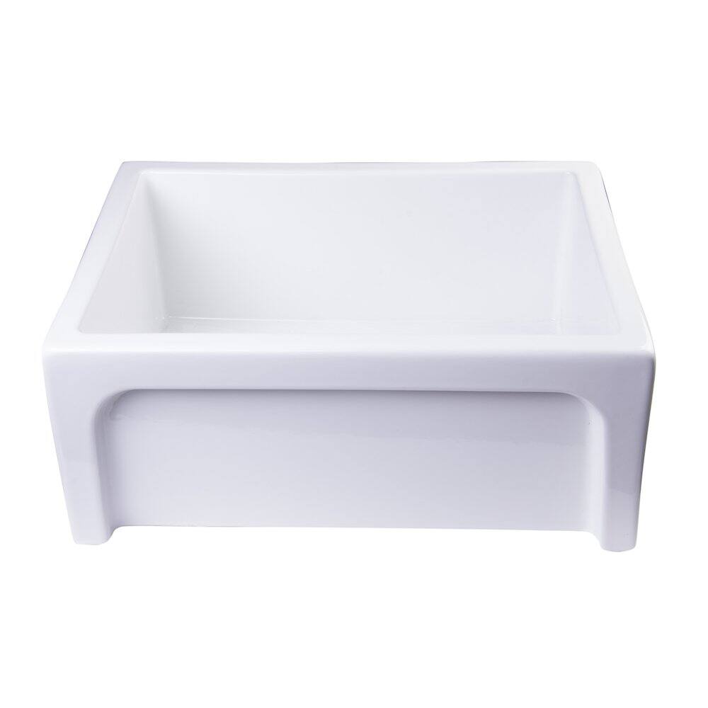 Alt View 5. Alfi - ALFI brand 24 White Arched Apron Thick Wall Fireclay Single Bowl Farm Sink - White.