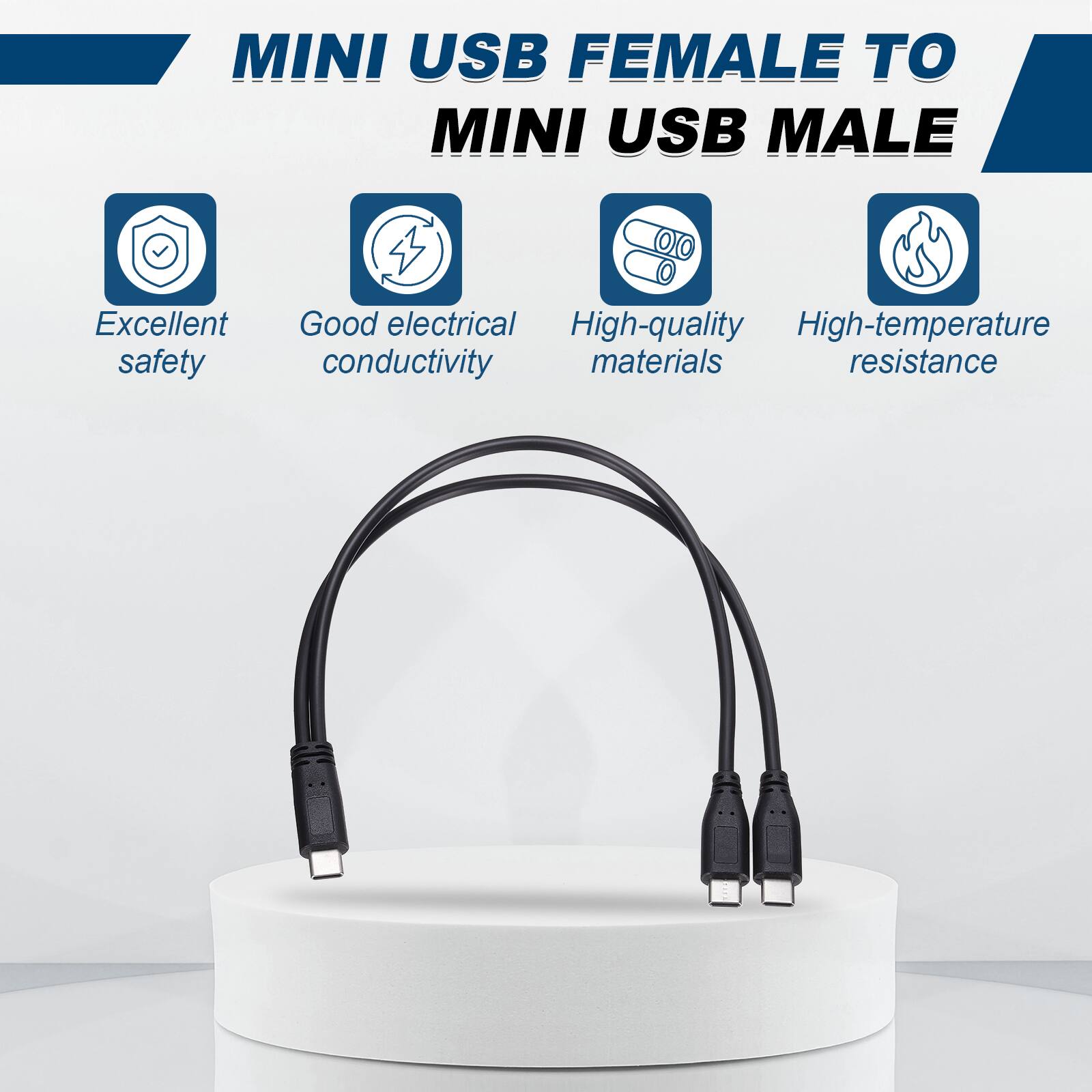 MINI USB FEMALE TO MINI USB MALE

Excellent safety
Good electrical conductivity
High-quality materials
High-temperature resistance