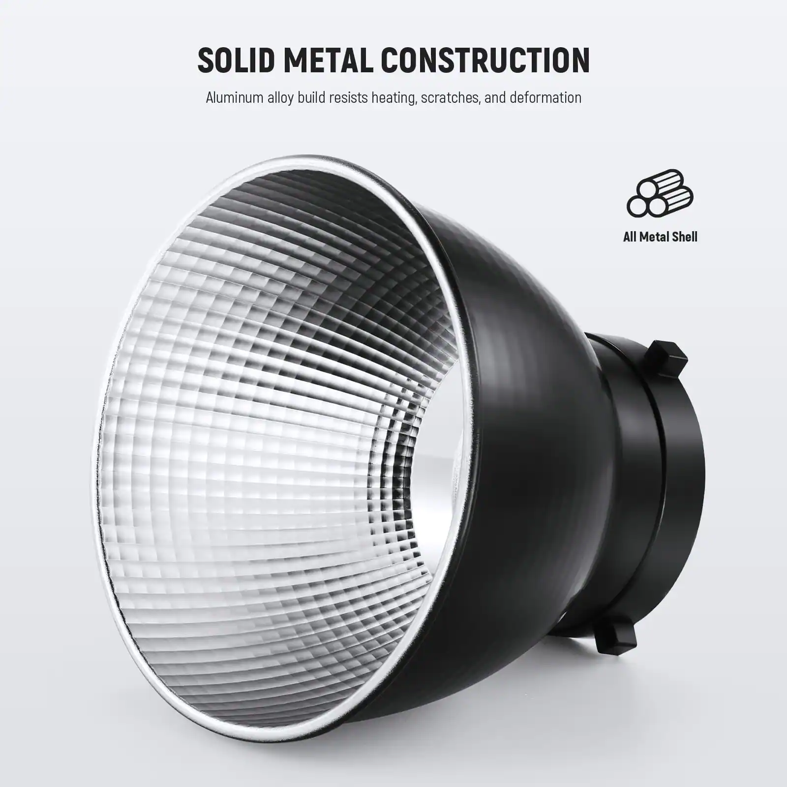 SOLID METAL CONSTRUCTION  
Aluminum alloy build resists heating, scratches, and deformation  
All Metal Shell