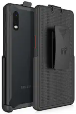 Front. Nakedcellphone - Belt Clip Holster Case for Samsung Galaxy XCover Pro (SM-G715, 2020) - Black.
