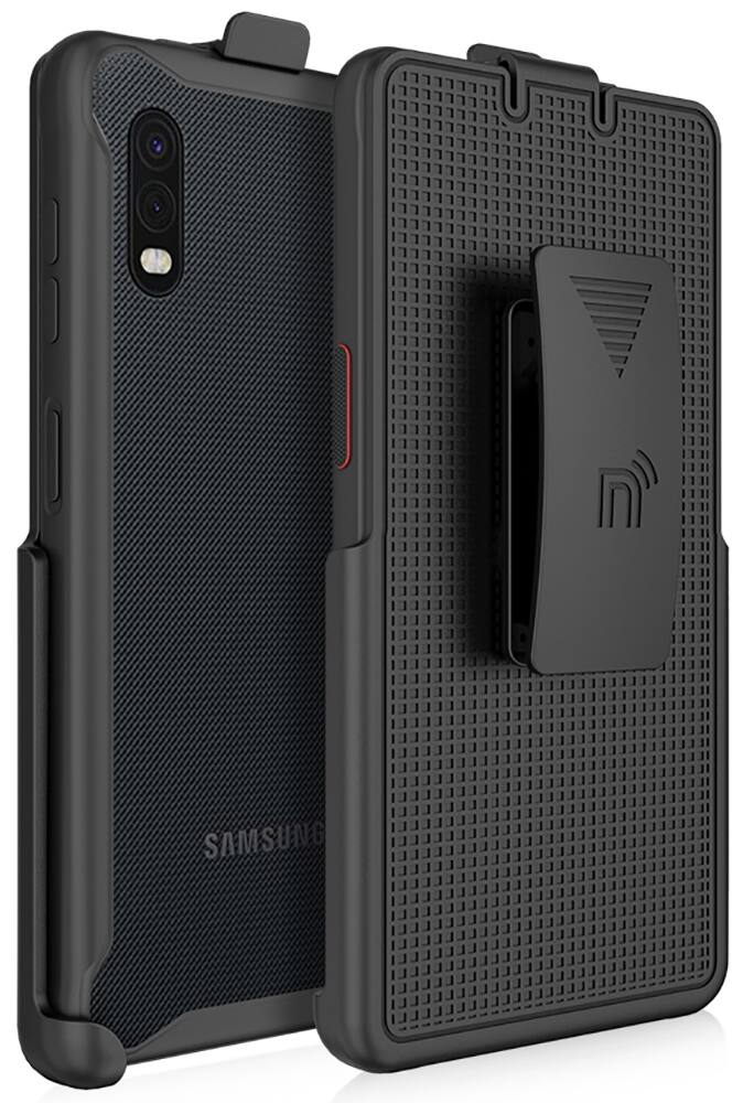 Front. Nakedcellphone - Belt Clip Holster Case for Samsung Galaxy XCover Pro (SM-G715, 2020) - Black.