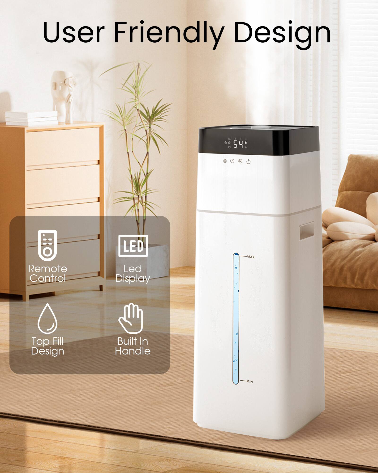 TMWINGS 4.2Gal/16L Humidifier for Large Room, 1500 sq ft. 100H Max ...