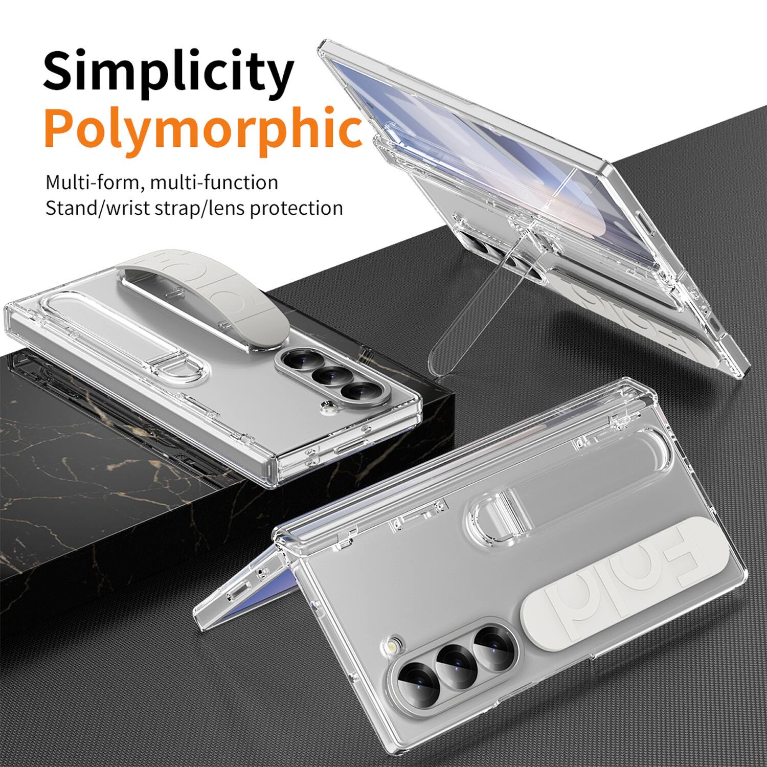 Simplicity Polymorphic  
Multi-form, multi-function  
Stand/wrist strap/lens protection