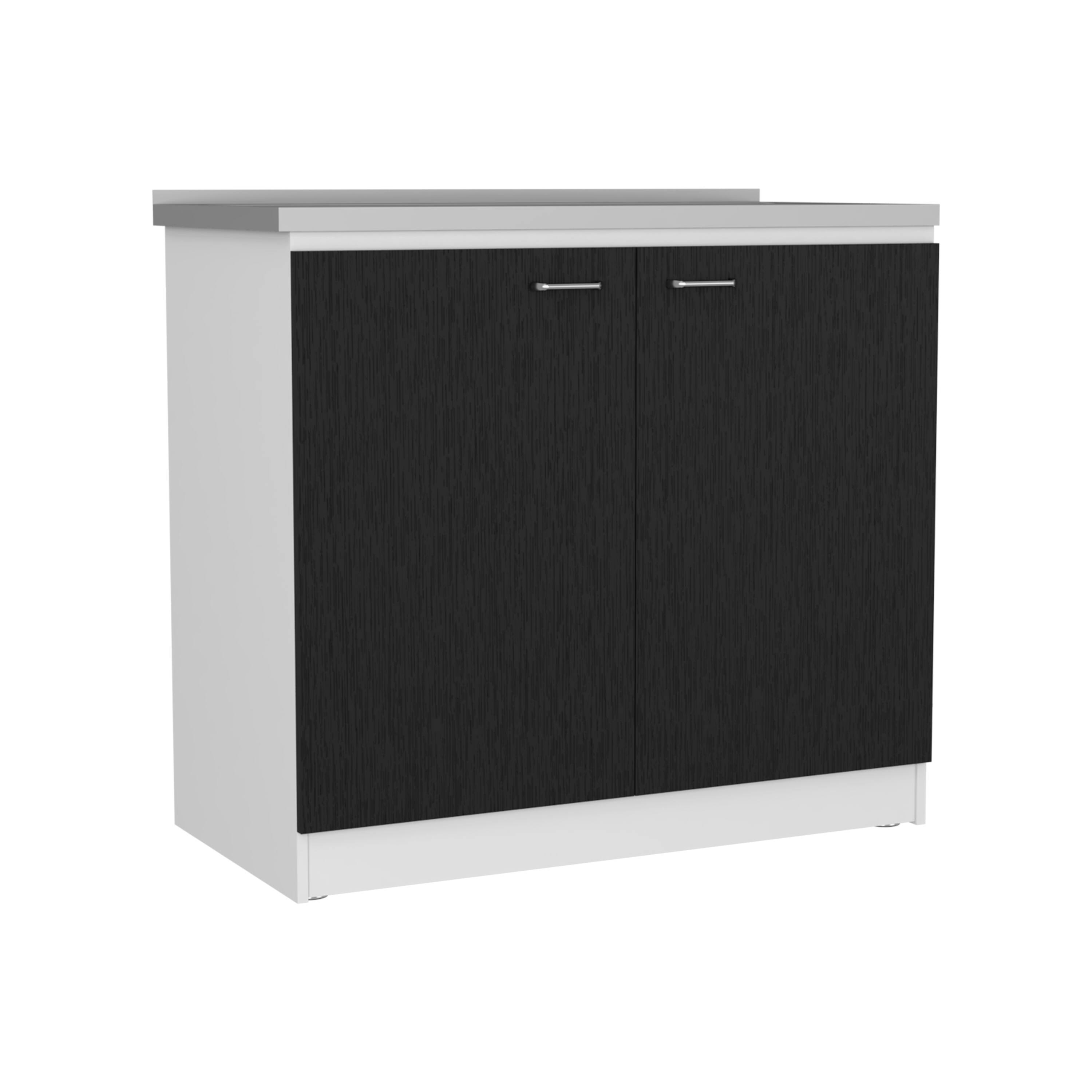 Back. TinyHomie - Alfie 72 Inch Wide Rotable Desk Adjustable Workstation 2 Directions Storage Compartments Black - Black.