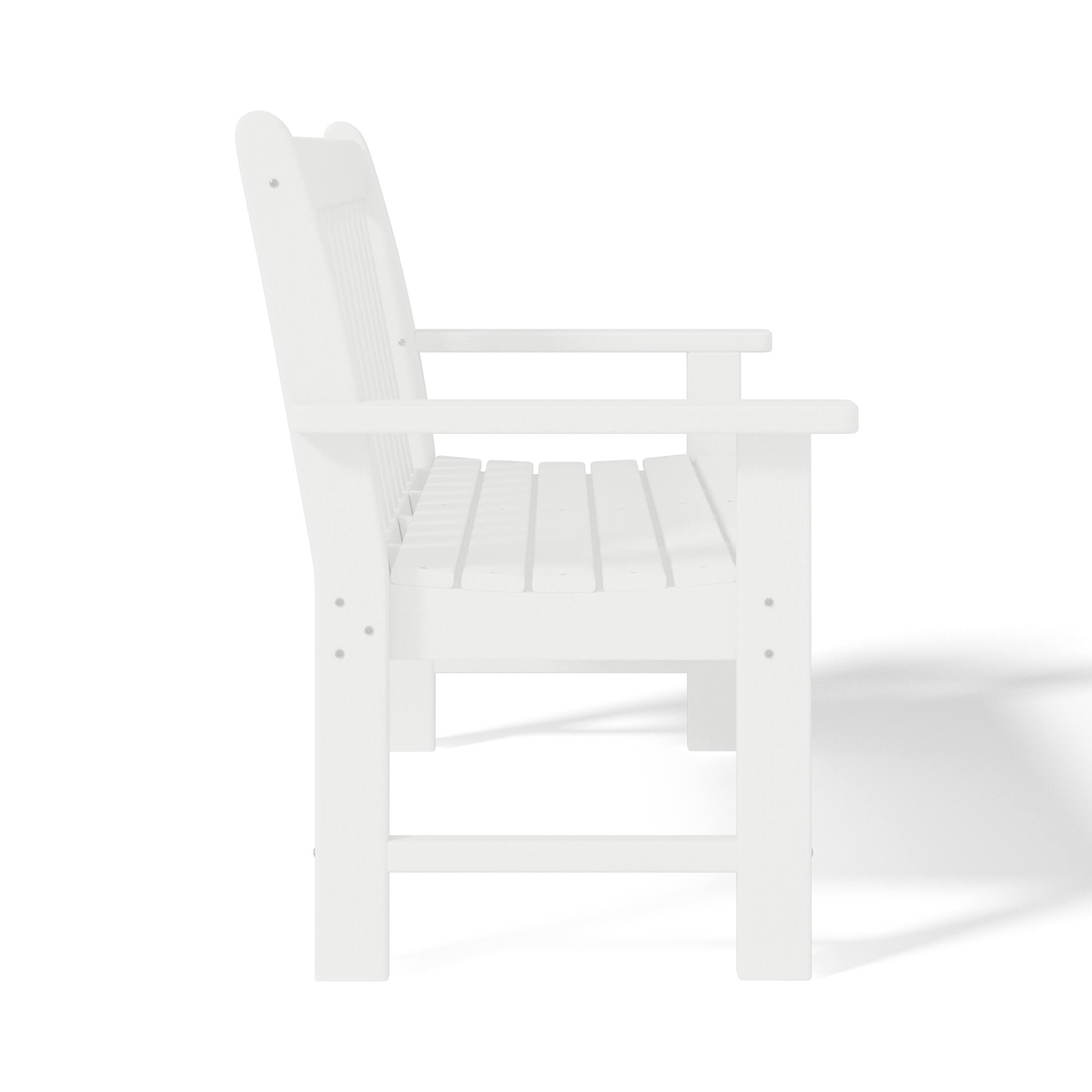 Back. WestinTrends - WestinTrends Malibu Outdoor 2-Person All-Weather HDPE Front Porch Garden Bench - White.
