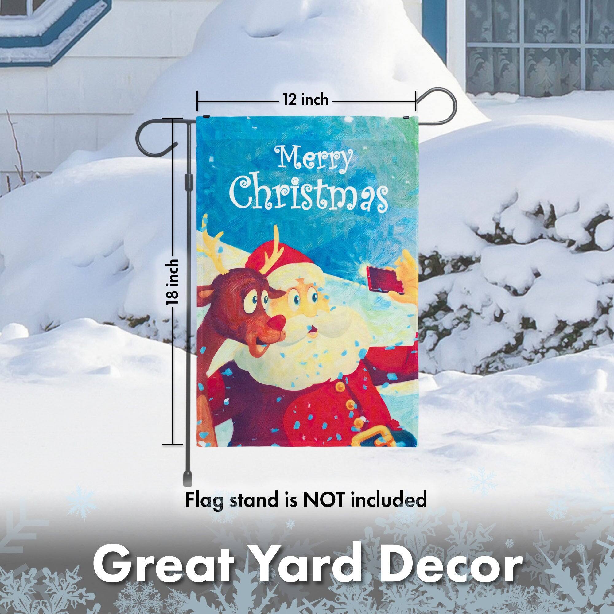 12 inch x 18 inch Merry Christmas Flag stand is NOT included Great Yard Decor
